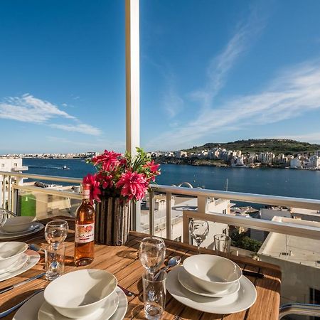 Bayview 2 Bedroom Seaview Apartment With Large Terrace With Panoramic Views - By Getawaysmalta St. Paul's Bay Bagian luar foto