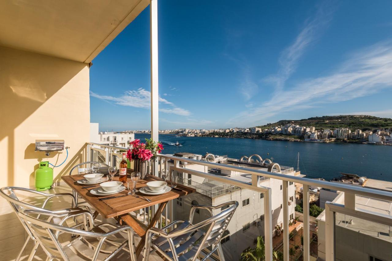 Bayview 2 Bedroom Seaview Apartment With Large Terrace With Panoramic Views - By Getawaysmalta St. Paul's Bay Bagian luar foto