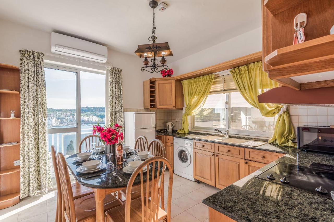 Bayview 2 Bedroom Seaview Apartment With Large Terrace With Panoramic Views - By Getawaysmalta St. Paul's Bay Bagian luar foto